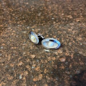 Vintage Pearl Sterling Silver Cufflinks